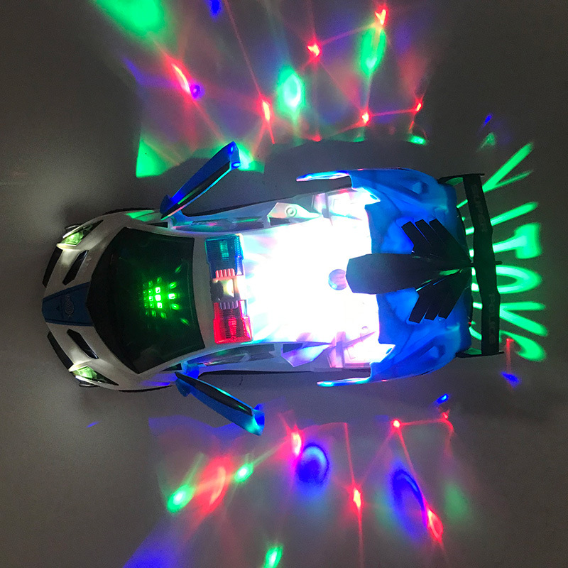 Children's deformation toy car electric light music rotating police car internet celebrity automatic toy car boy baby