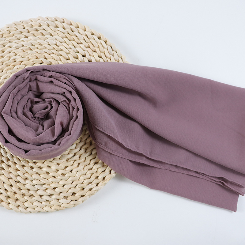 132 color in stock plain pearl chiffon scarf scarf Malaysia ladies basic 70*180 headscarf
