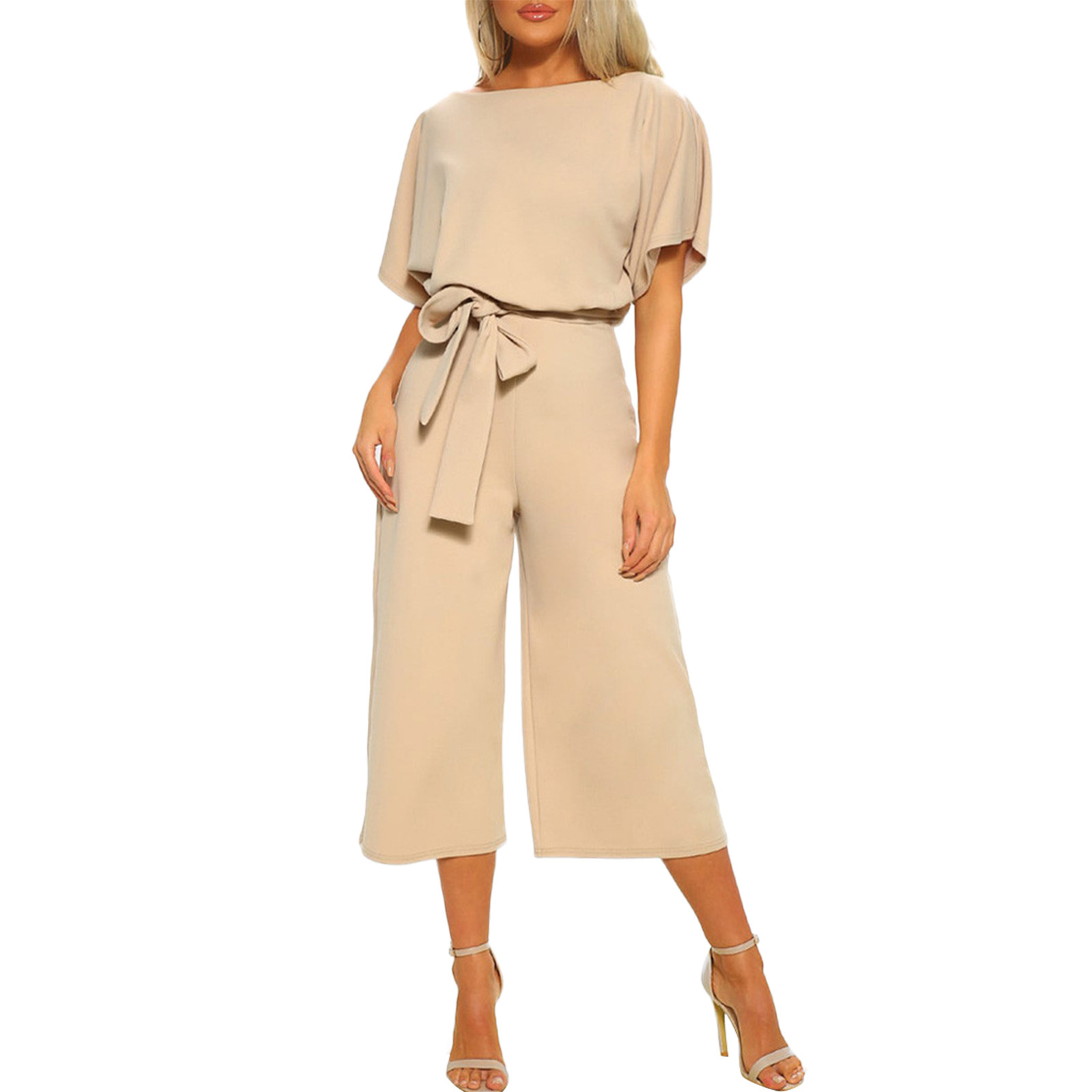 Cross-border spot 2023ebay Amazon new autumn and winter fashion bat long sleeve lace-up one-piece trousers women