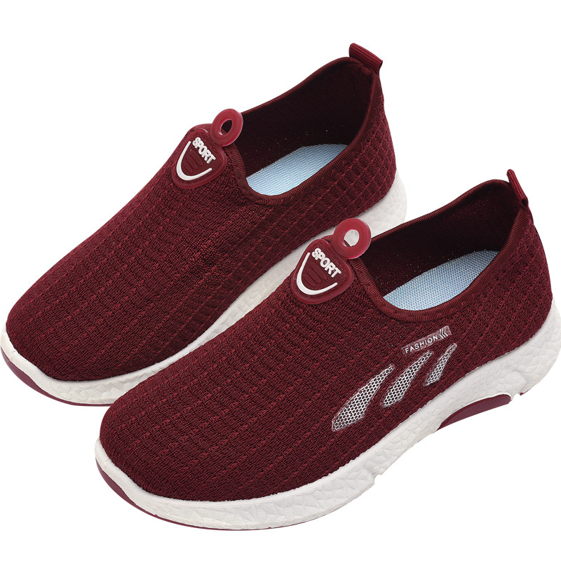 Sports Casual Shoes Women's Autumn New Fashion All-match Low-top Flying Weaving Jogging Slip-on Women's Shoes Walking Shoes Wholesale