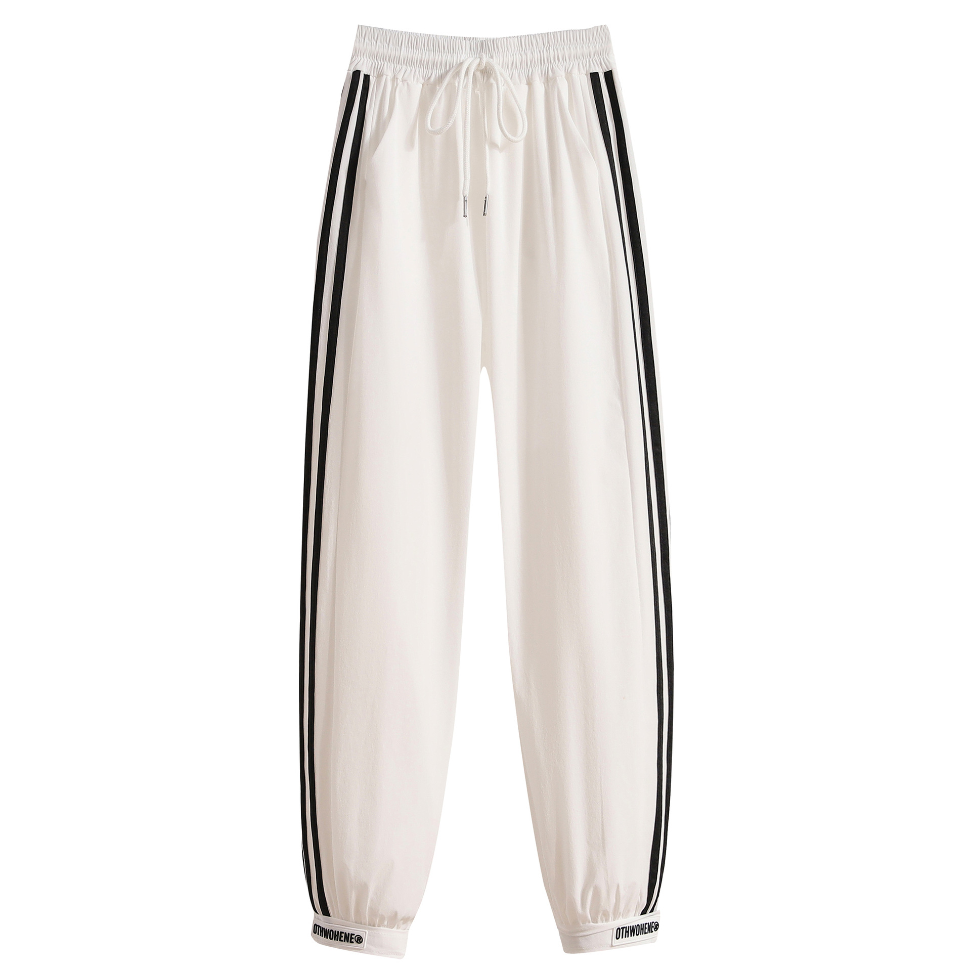 2024 Summer New Arrival Quick-drying Pants Women's Contrast Stripe Stitching Sports Pants High Waist Loose Casual Cool Pants