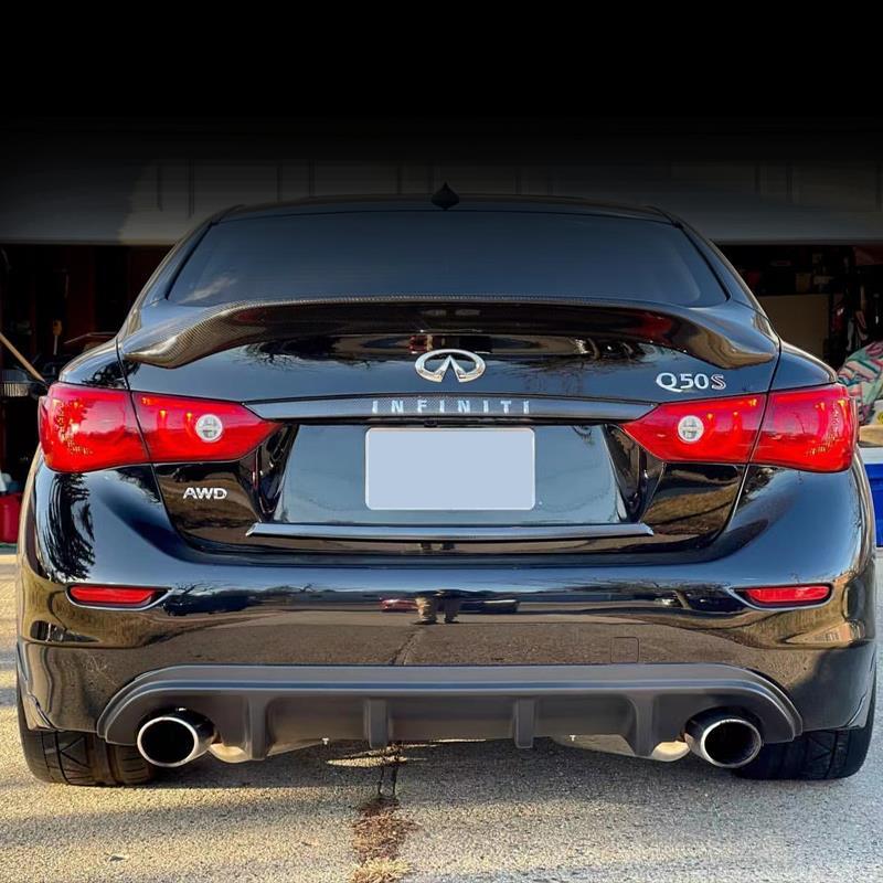Suitable for 14-22 years Infiniti Q50 Q60 with light carbon fiber rear tail lip rear spoiler front shovel front and rear surround