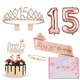 15 Rose Gold Crown Shoulder Strap Gift Box Pin Cake Decoration