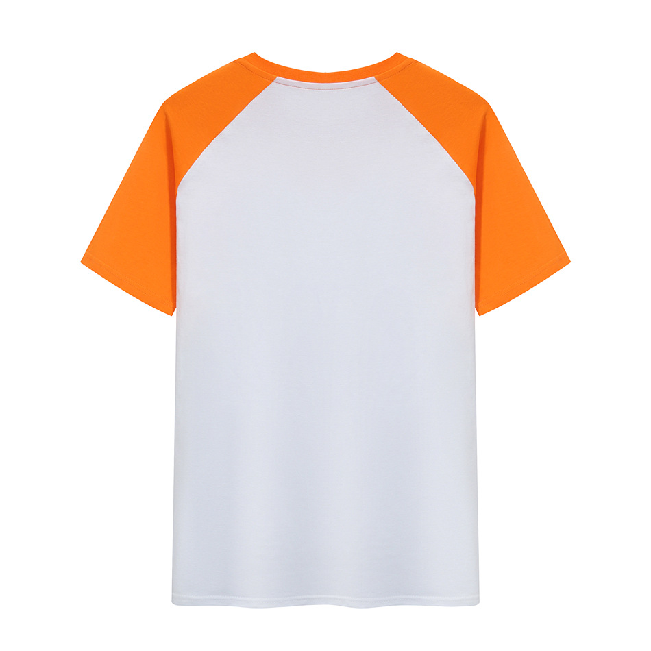 Combed Cotton Raglan Color Matching Round Neck T-shirt Pure Cotton Short-sleeved Parent-child T-shirt Kindergarten School uniform Garden uniform Printed LOGO