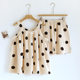 Simple Printed Pajamas Women's Spring and Summer Loose Casual Home Clothes Sling Set Women's Cotton Yarn Two-piece Set