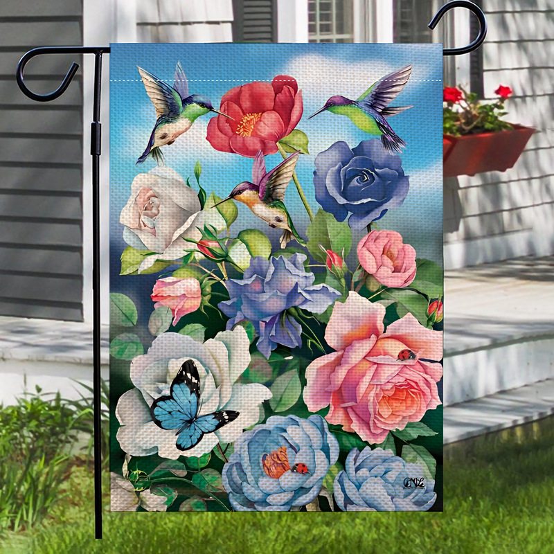 Outdoor garden courtyard decoration garden flag atmosphere flag double-sided printing garden decoration background to map customization
