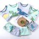 Children's summer thin homewear suit spring and summer new boys' pajamas suit dinosaur watermark long sleeve trousers