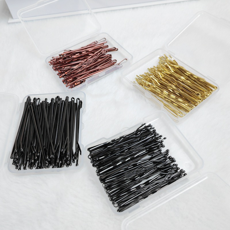 Cross-border boxed steel wire clip metal clip all-match cross hairpin Korean-Japanese bangs clip headdress side clip hair accessories