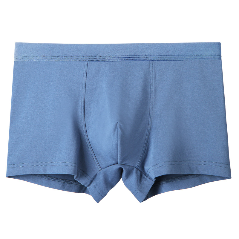 Spring and Summer Men's Underwear Class A Pure Cotton Boxers One-piece Breathable Solid Color Boys Boxer Shorts Head Shorts