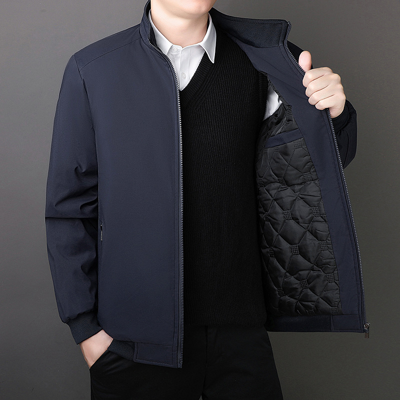 Cross-border coat men's warm dad winter cotton-padded jacket velvet padded padded coat large size men's loose cotton-padded clothes tide