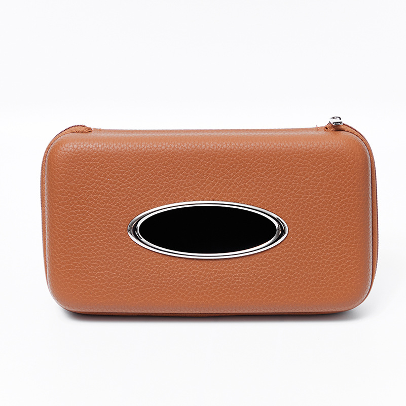 Leather hanging car tissue box sun visor chair back sunroof creative paper box car tissue box hanging