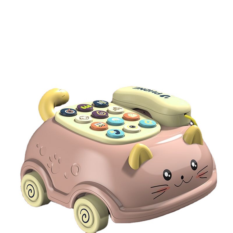 Cross-border Children's Chinese-English Bilingual Cat Telephone Baby's Educational Early Education Story Machine Simulation Landline Mobile Phone Toy