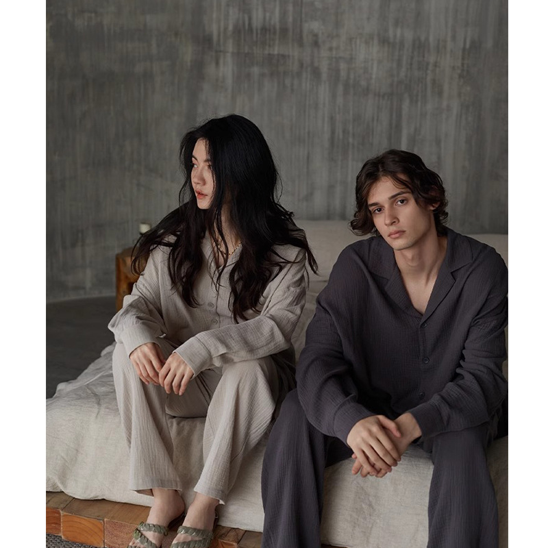 Pajamas Women's Spring and Autumn long-sleeved cotton thin autumn and winter home wear women's simple loose outer wear casual suit