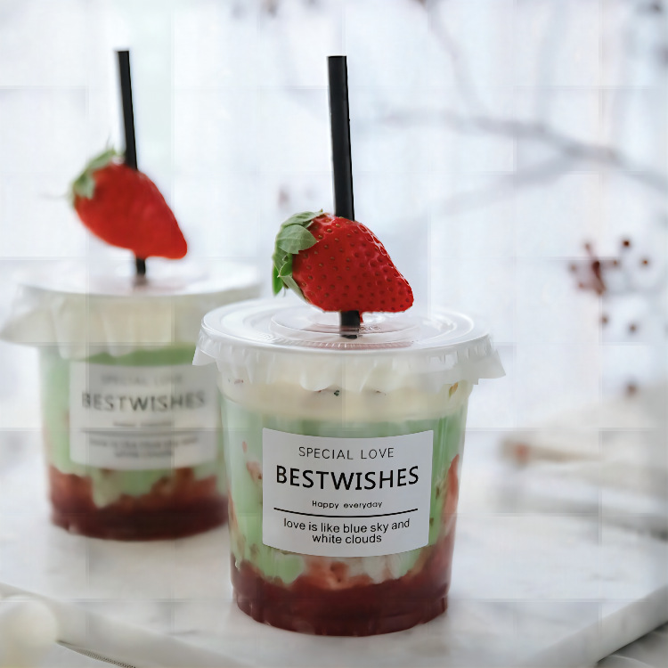 Internet celebrity coffee cup cold drink juice drink pet outerwear fat Cup disposable milk tea cup Dudu Cup 500ml