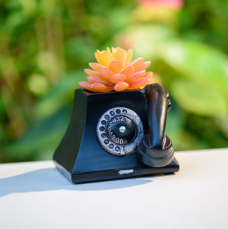 New creative small telephone fleshy flowerpot modeling ornaments office bedroom living room crafts a generation of hair