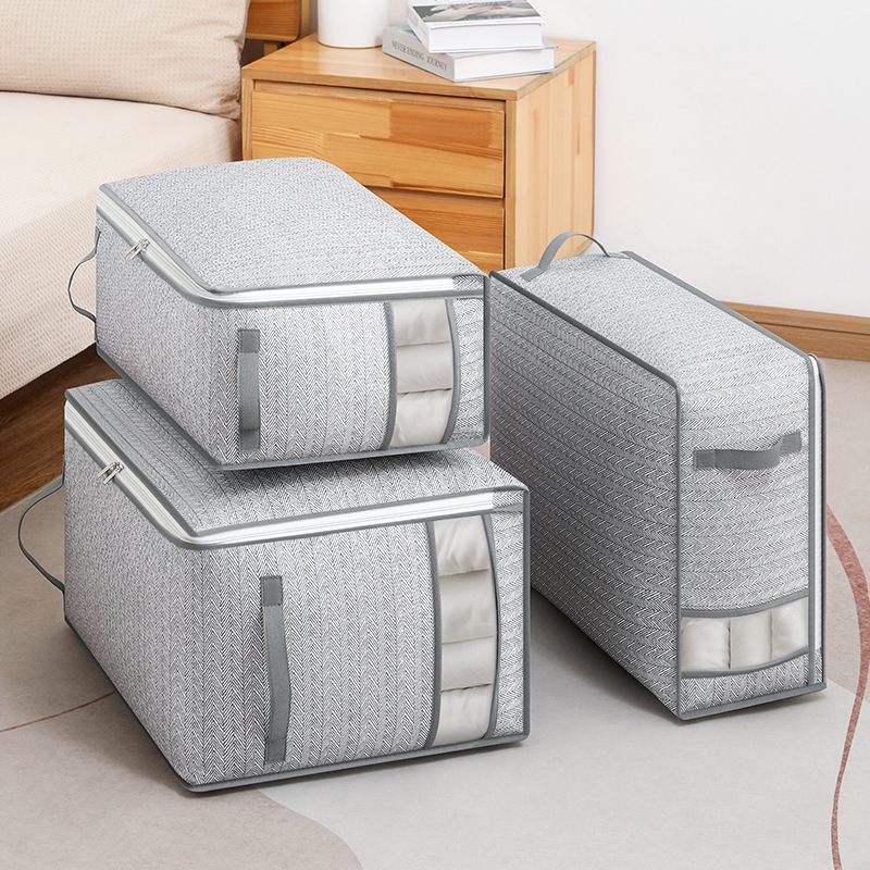 Storage bag window home wardrobe moisture-proof canvas quilt large capacity dust bag foldable moving storage bag