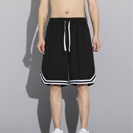 Basketball shorts men's sports American fashion brand five-point ice silk mesh quick-drying loose fitness running shorts casual