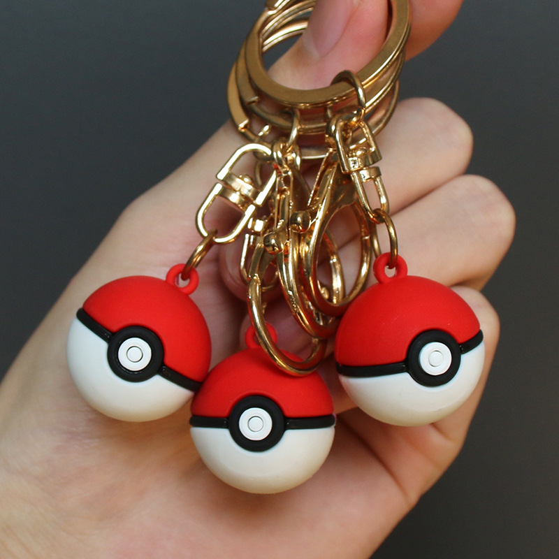 Pokemon Elf Game Stereo Ball Silicone Keychain Charm Pokemon Key Bag Pendant