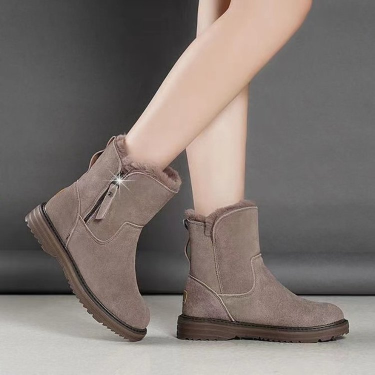 Women's warm thick-soled thick-soled snow boots winter 2023 new British style fleece-lined thick warm cotton-padded shoes for women