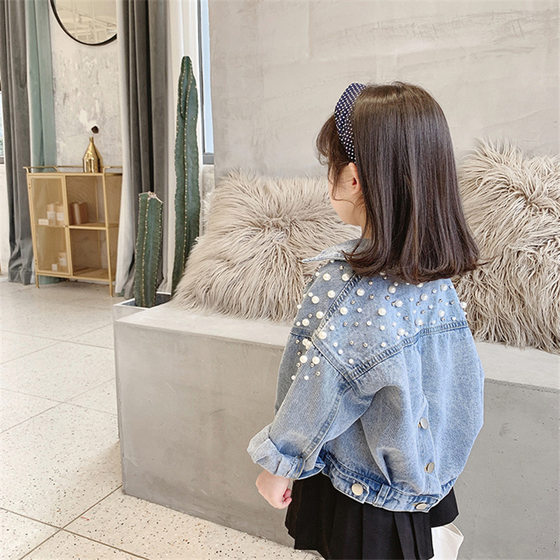 2023 Spring and Autumn New girls' Denim coat children's clothing Korean fashion baby girls' fashionable fashionable Denim jacket fashion