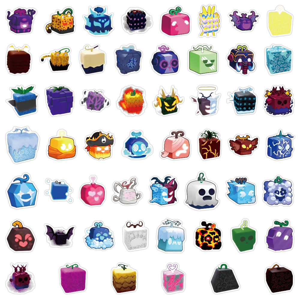 50 new BLOX FRUITS graffiti stickers decorative notebook luggage personalized waterproof stickers wholesale