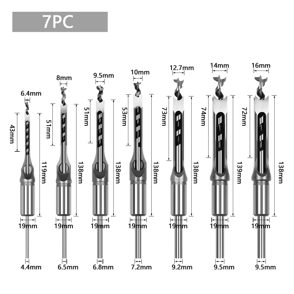 Woodworking Square Hole Drill Bit Square Tenon Drill Eye Core Salad Woodworking Hole Opening