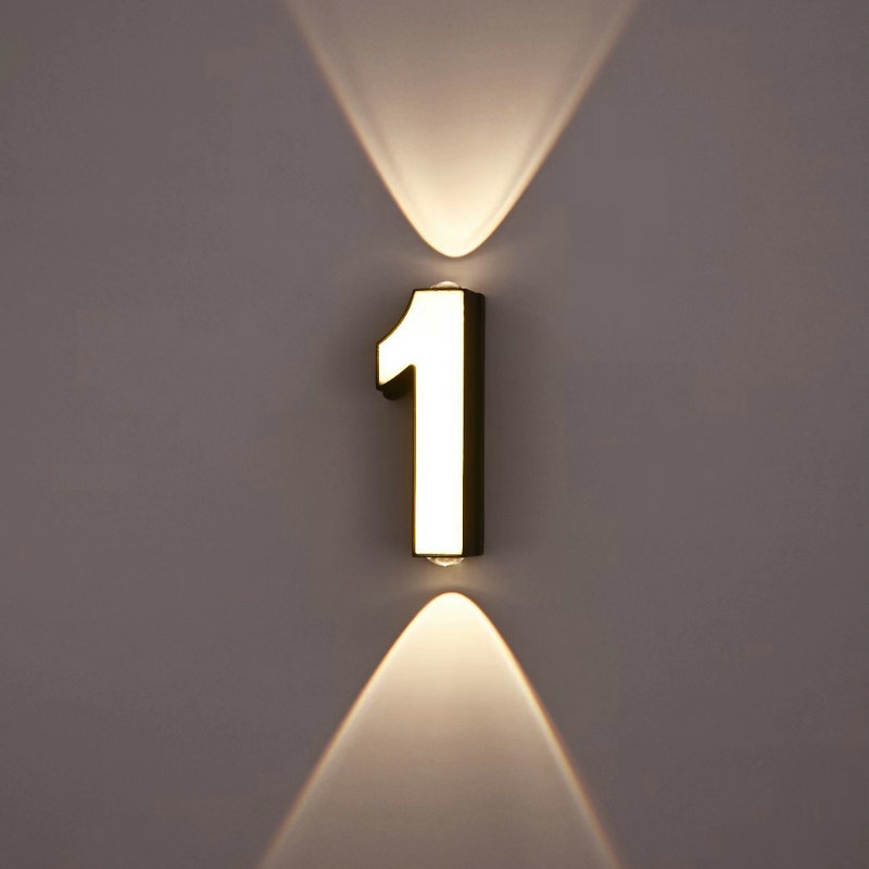 北欧风客厅现代简约壁灯LED户外庭院灯0-10数字字母防水室外壁灯