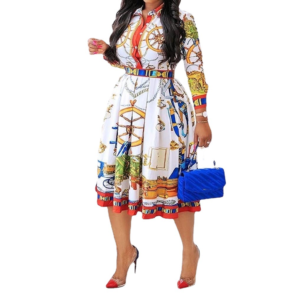 A large number of spot neat color code cross-border for wish Amazon explosions lapel high waist A dress spot