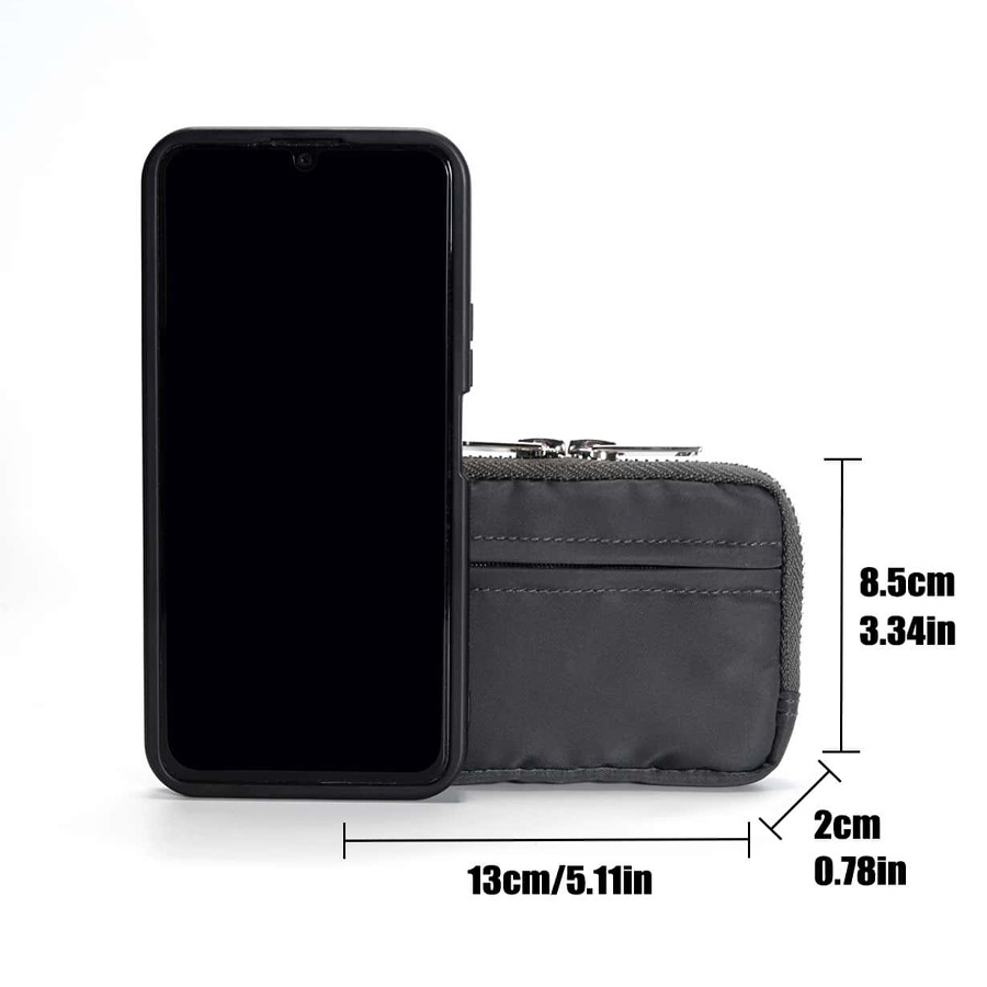 Simple and compact multi-functional Coin Coin purse hand-held RFID anti-theft card swiping bag mini key storage bag_voghion.com