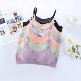3281 Strapless Girl's Vest No Steel Ring Student Developmental Bra Soft Sports Underwear AB Cup Thin Soft