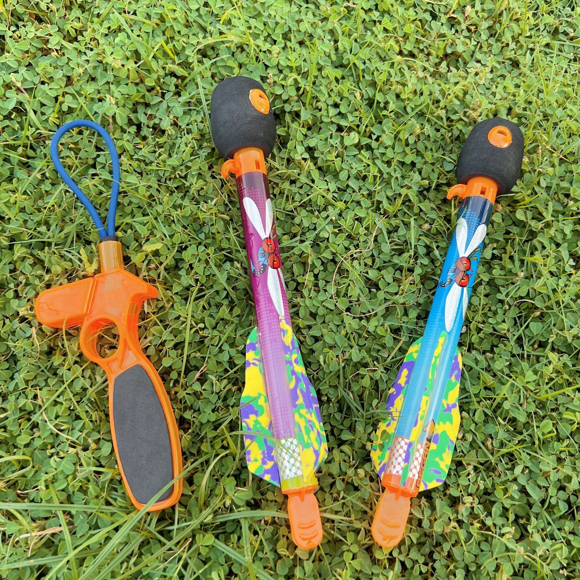 Cross-border children's portable outdoor catapult elastic rocket slingshot boy simulation shooting parent-child competitive decompression toy