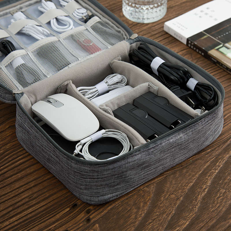 Cross-border data line storage bag mobile phone charger charging treasure storage bag headset digital multi-function storage bag