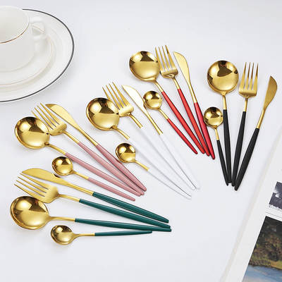 Stainless steel Portuguese Western tableware Internet celebrity hotel steak knife fork spoon chopsticks dessert spoon suit