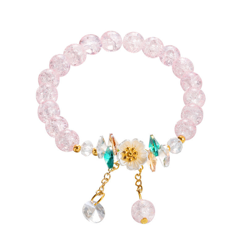 Summer new colorful girlfriends crystal bracelet manufacturers supply all-match shell flower Daisy elastic beaded bracelet for women