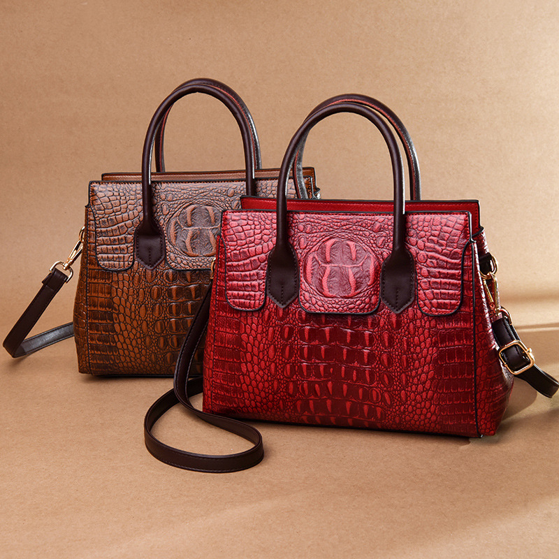Crocodile Pattern Bag Fashion handbag Tote Bag Crossbody Women's Bag Handbag Big Bag_voghion.com