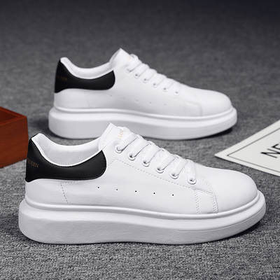 McQueen Men's Shoes Heightened Board Shoes Lightweight Korean Couple Shoes Men's Sports Trendy Shoes Korean Casual All-match White Shoes