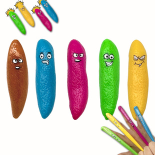 Cross-border finger ejection poop creative TPR soft glue spoof prank April Fool's Day sticker Wall trick decompression toy batch