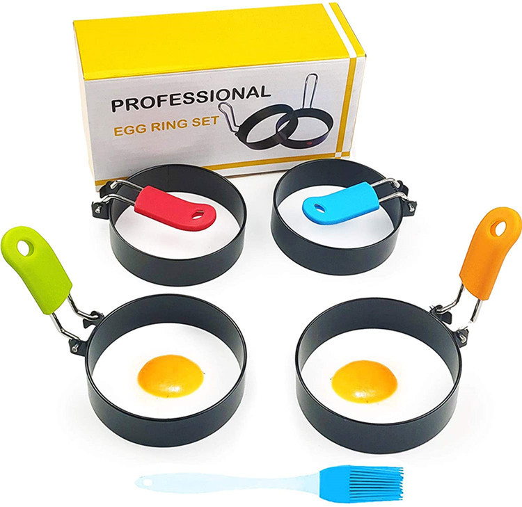 Round omelette silicone handle non-stick omelette ring egg ring omelette mold model cake mold baking tool