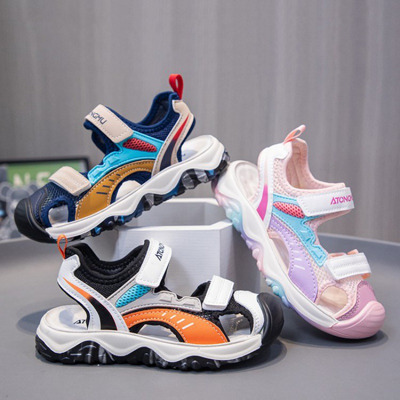 Children's Sandals Boys 2024 New Summer Handsome Non-slip Sports Sandals Soft Bottom Boys Beach Shoes Large Children