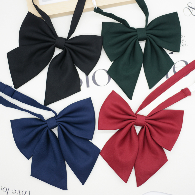 JK Collar Women's Japanese Style Korean Style College Style Uniform Uniform Accessories Giant Feather Root Student Bow Black Wine Fashion
