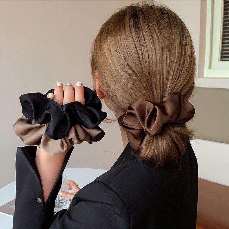 Simple large ball head large intestine hair band women's high-grade autumn and winter ponytail hair rope ins Korean fashion hair accessories