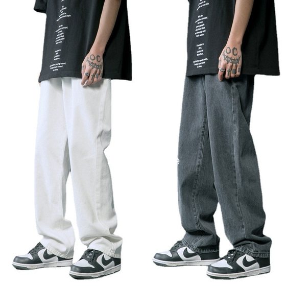 Jeans Men's 2021 New Loose Straight Casual Pants Pendant Wide-leg Pants Men's Summer Thin Floor Pants