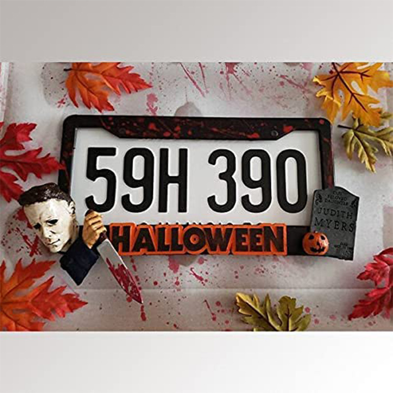 Halloween License Plate Frame万圣节个性迈克尔迈尔斯车牌框架