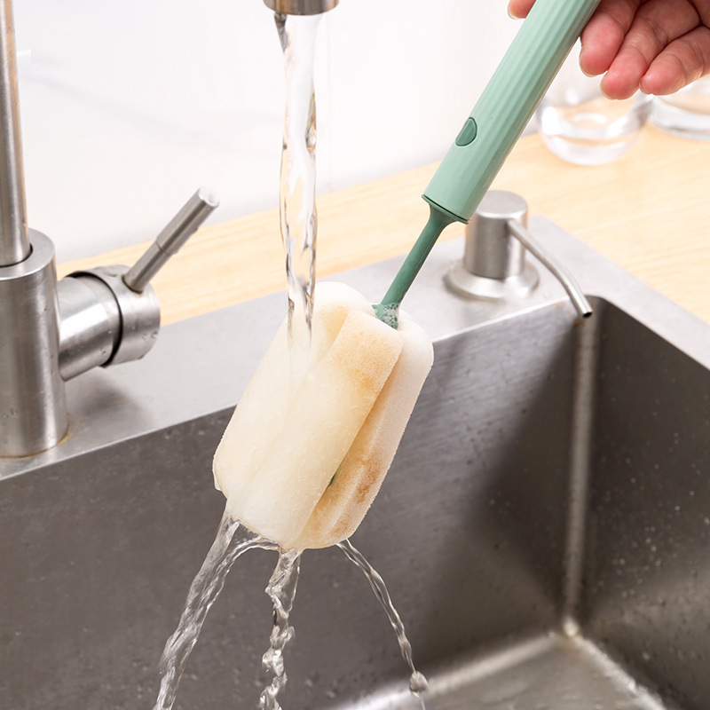Household sponge cleaning Cup brush wholesale long handle vacuum cup brush suit tea washing Cup bottle cleaning brush