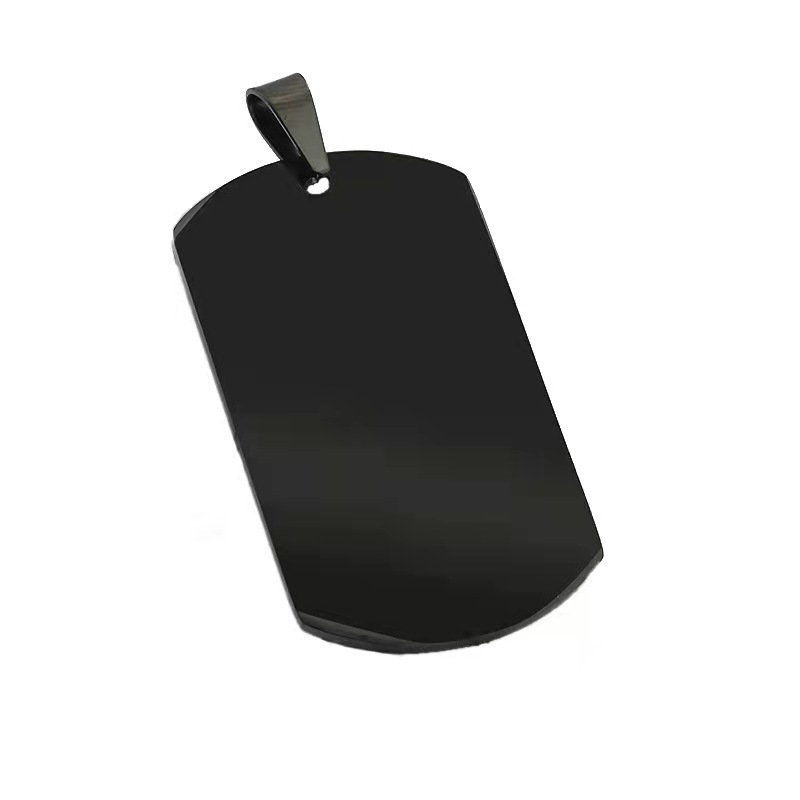 Cross-border European and American titanium steel trendy men's hip hop necklace military tag dog tag engraved ID card pendant accessories manufacturer