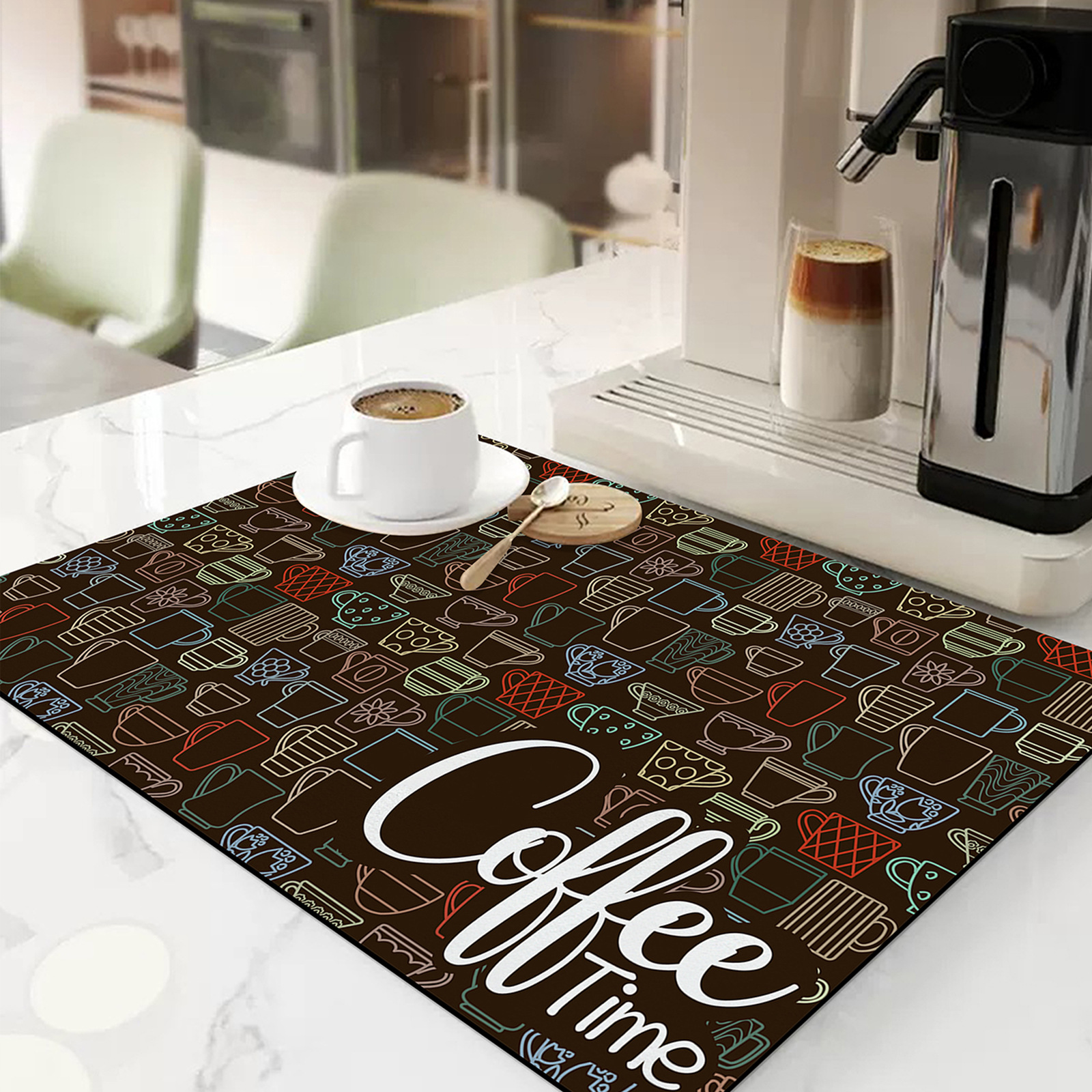 Kitchen Countertop Absorbent Mat Household Kitchenware Drain Mat Bar Heat Insulation Mat Anti-Slip Mat Washstand Drying Mat Coaster