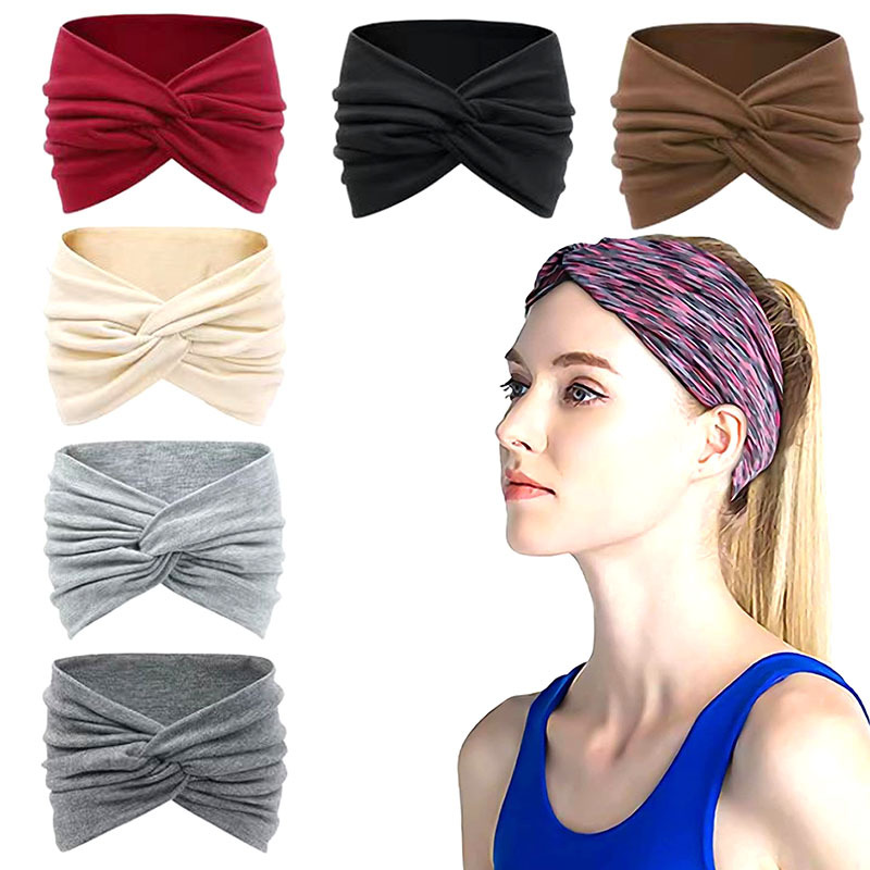 Cross-border sports hair band women's wide-brimmed sweat-absorbent face scarf European and American hair accessories retro high-grade hair band wholesale