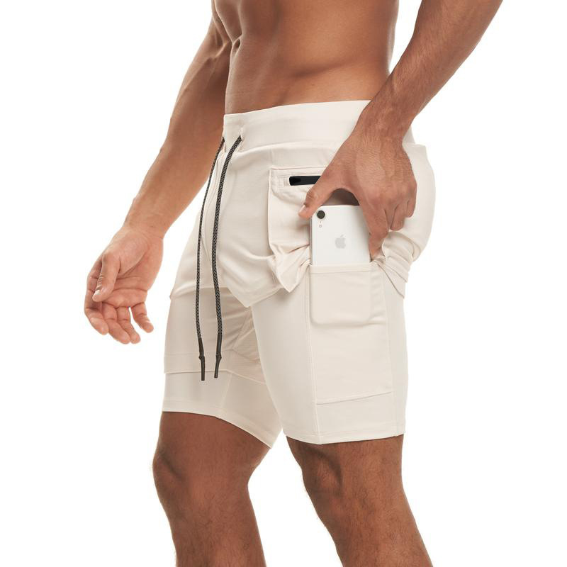 Summer Trendy New Shorts Men's Muscle Fitness Brothers Blue Ball Sports Running Training Breathable Double Shorts