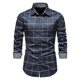 2023 new hot solid color plaid cardigan men's plus size casual loose comfortable shirt Amazon AliExpress