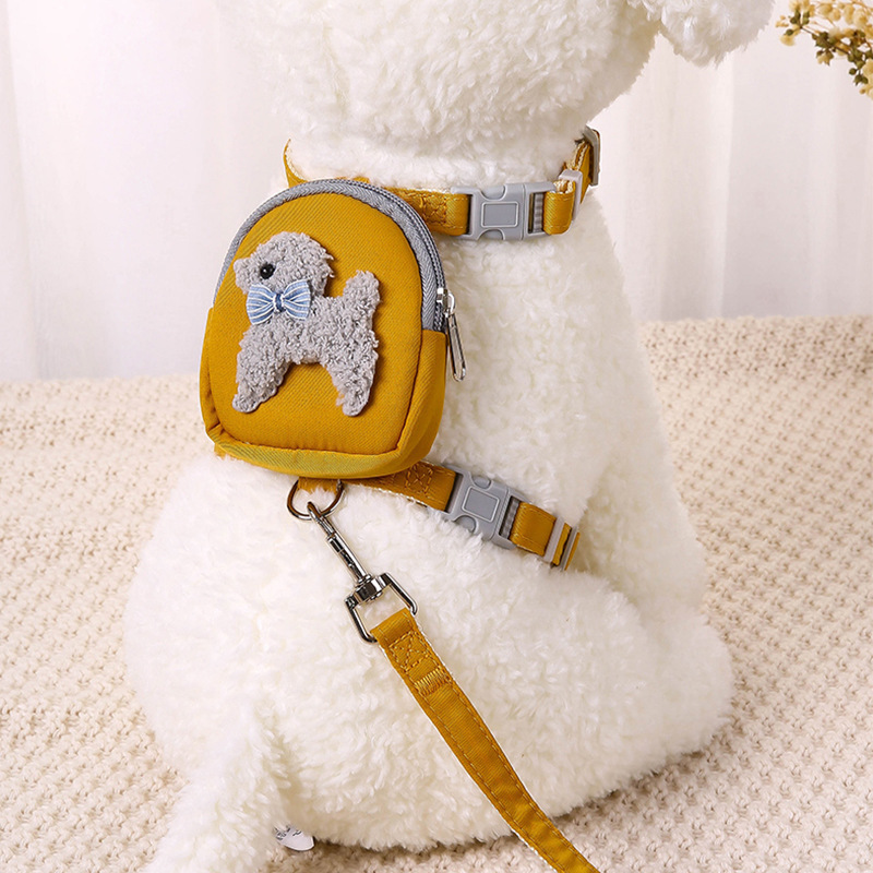 Pet Backpack Teddy Bear Leash Cat Dog Chest Strap Dog Chain Walking Rope Pet Snack Bag Dog Rope